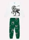Kyly - Pijama Infantil Menino Dinossauro Cinza - variação: Branco