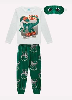 Kyly - Pijama Infantil Menino Dinossauro Cinza - KYLY