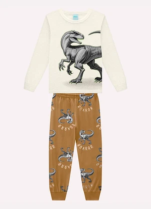 Kyly - Pijama Infantil Menino Dinossauro Cinza - KYLY