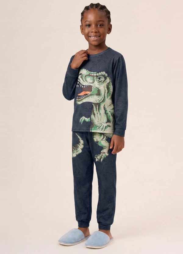 Brandili - Pijama Infantil Menino em Malha Cinza
