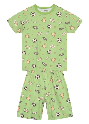 Brandili - Pijama Infantil Menino em Malha Verde - BRANDILI