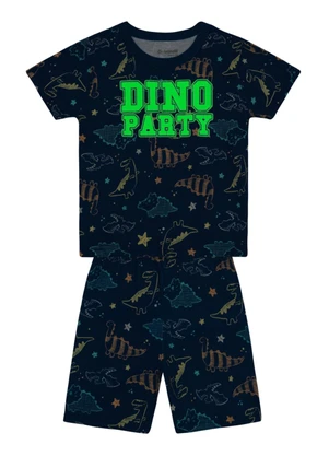 Brandili - Pijama Infantil Menino em Meia Malha Azul - BRANDILI