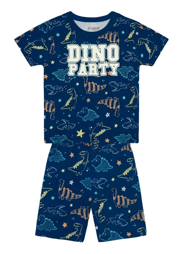Brandili - Pijama Infantil Menino em Meia Malha Azul