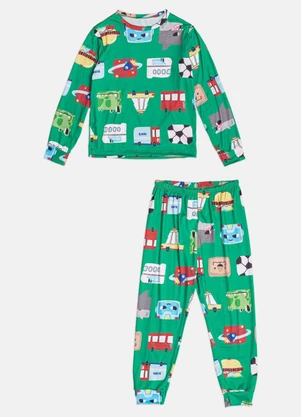 Bimbi - Pijama Infantil Menino Estampa de Carros Verde - BIMBI