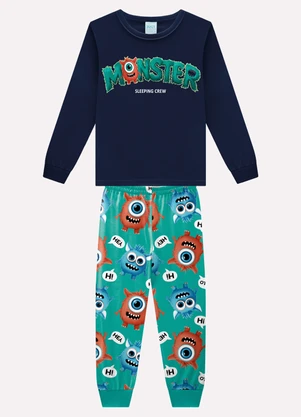 Kyly - Pijama Infantil Menino Lettering Azul - KYLY