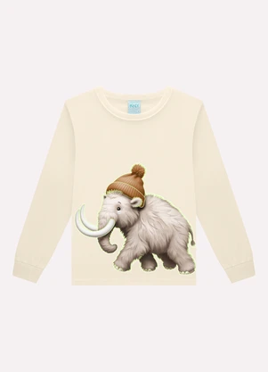 Kyly - Pijama Infantil Menino Mamute Bege - KYLY