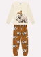 Kyly - Pijama Infantil Menino Mamute Cinza - variação: Bege