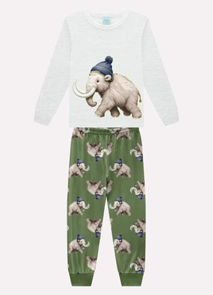 Kyly - Pijama Infantil Menino Mamute Cinza - KYLY