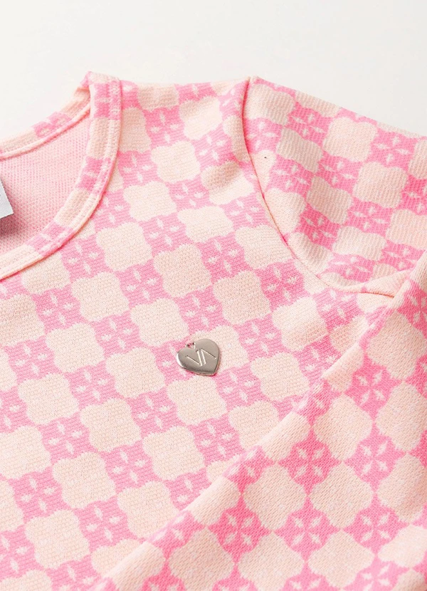 Vida Costeira - Vestido Infantil Feminino em Jacquard Quadriculado 3
