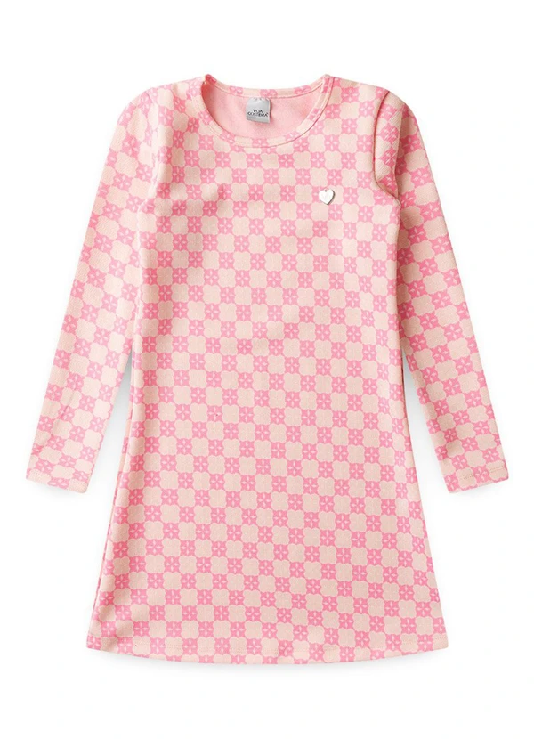 Vida Costeira - Vestido Infantil Feminino em Jacquard Quadriculado 5