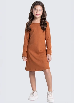 Vida Costeira - Vestido Infantil Básico Ribana Canelado - VIDA COSTEIRA