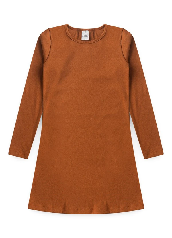 Vida Costeira - Vestido Infantil Básico Ribana Canelado 4