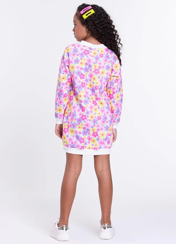 Vida Costeira - Vestido Sublimado Infantil Flowers Lilás 2