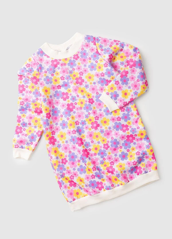 Vida Costeira - Vestido Sublimado Infantil Flowers Lilás 3