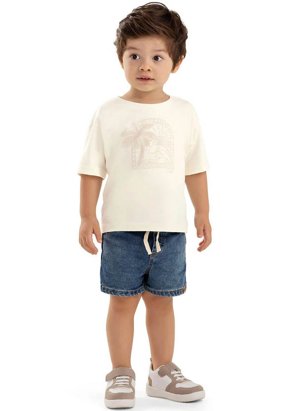 Colorittá - Bermuda Infantil Menino Jeans Moletom Azul 2