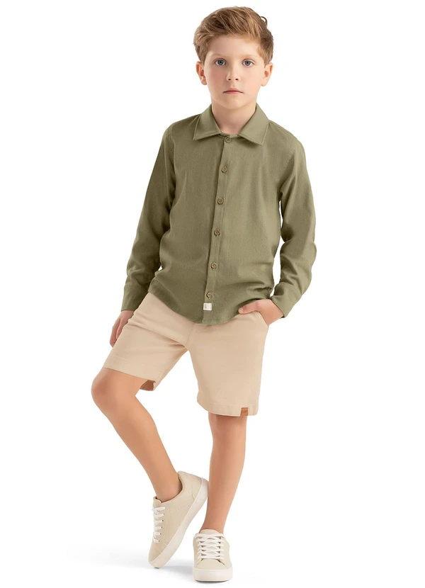 Colorittá - Bermuda Infantil Menino Sarja Bege 2