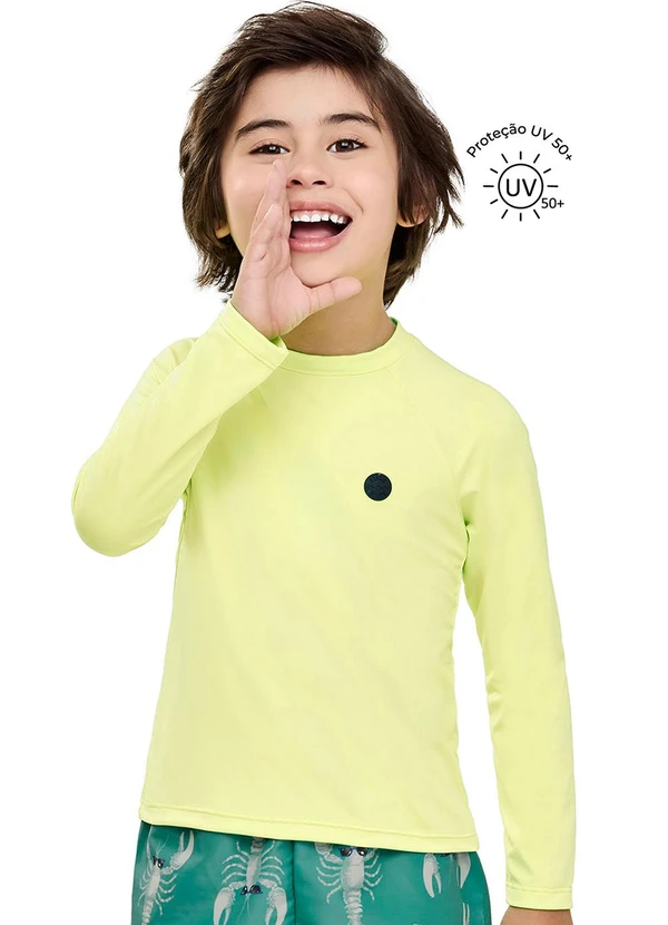 Elian - Blusa Infantil Unissex com Proteção Solar Amarelo