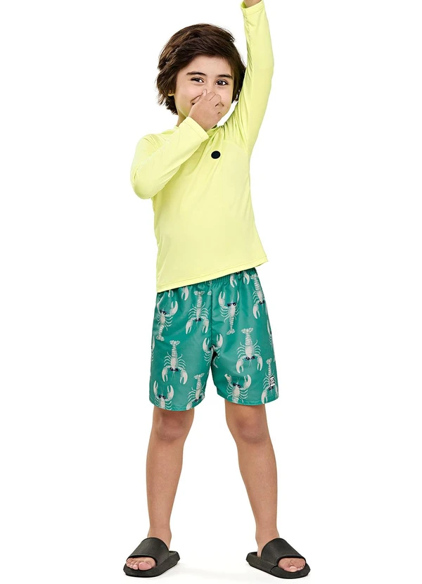 Elian - Blusa Infantil Unissex com Proteção Solar Amarelo 2