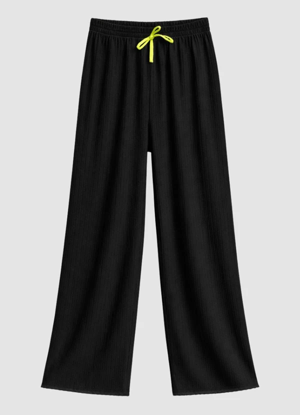 Turminha - Calça Wide Leg Ribana Preto 3