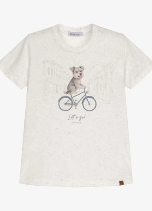Trick Nick - Camiseta Infantil Meia Malha Estampa Bege - TRICK NICK