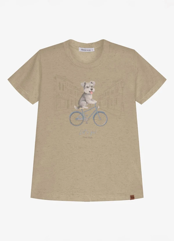 Trick Nick - Camiseta Infantil Meia Malha Estampa Marrom