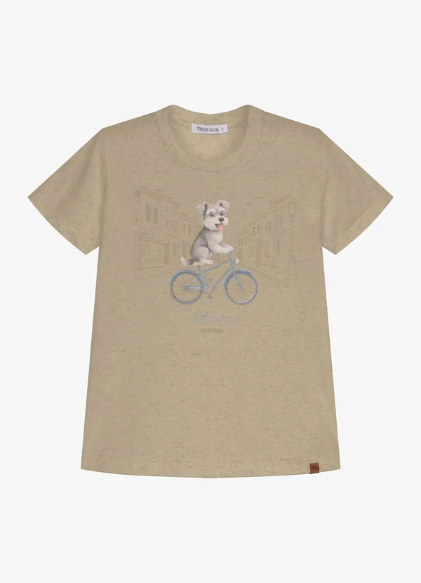 Trick Nick - Camiseta Infantil Meia Malha Estampa Marrom