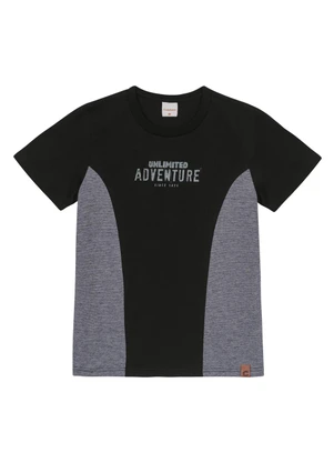 Carinhoso - Camiseta Preta Adventure a Fio a Fio Menino - CARINHOSO
