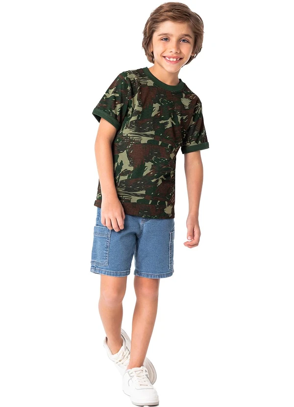 Malwee Kids - Camiseta Verde Tradicional Unissex 2