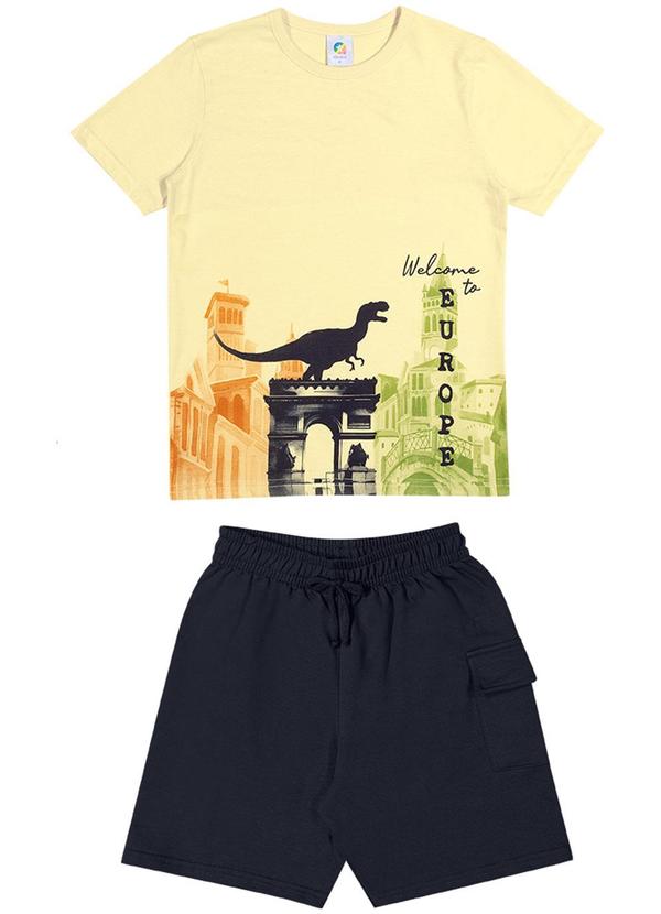 Alenice - Camiseta Welcome Dino Menino Amarelo