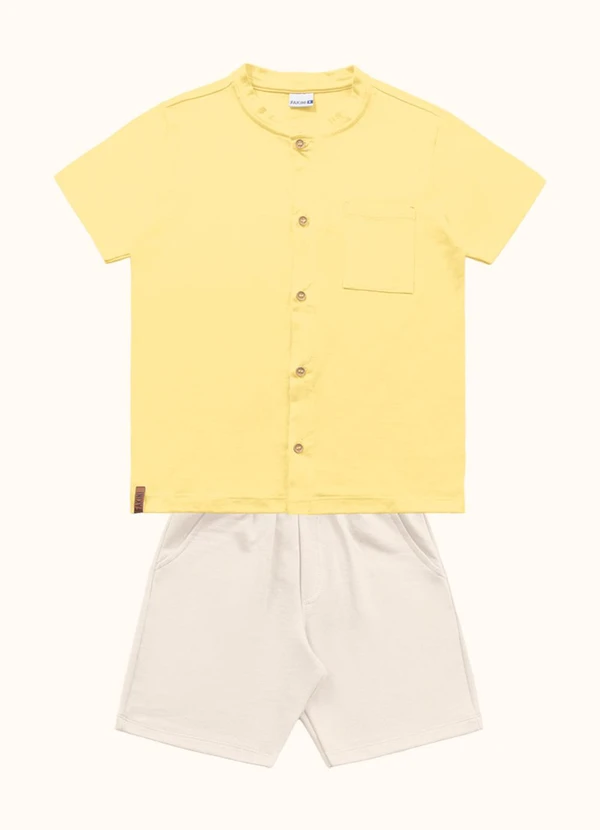 Fakini Kids - Cj.Camisa/Bermuda Amarelo