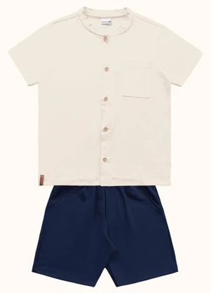 Fakini Kids - Cj.Camisa/Bermuda Bege - FAKINI KIDS