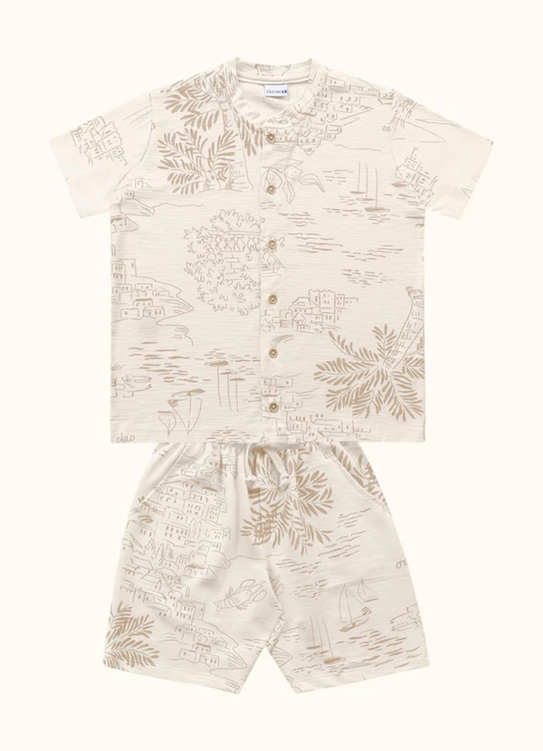 Fakini Kids - Cj.Camisa/Bermuda Marrom 1
