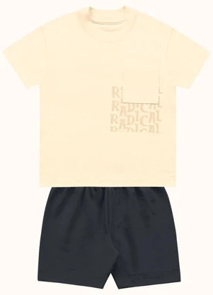 Fakini Kids - Cj.Camiseta/Bermuda Amarelo - FAKINI KIDS