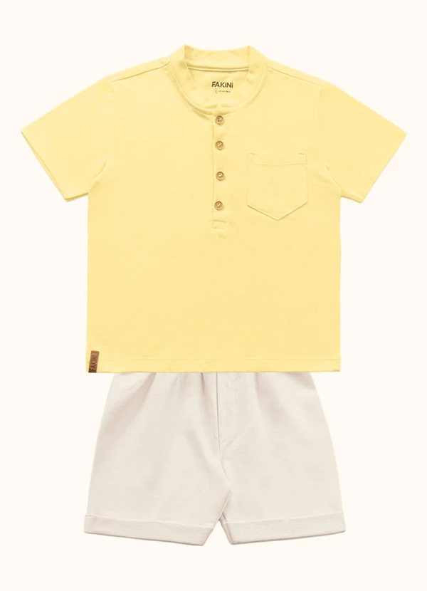 Fakini Kids - Cj.Camiseta/Bermuda Amarelo 3