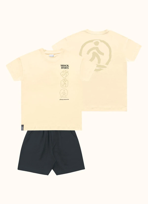 Fakini Kids - Cj.Camiseta/Bermuda Amarelo 3