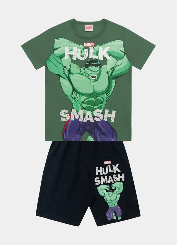 Fakini Kids - Cj.Camiseta/Bermuda Avengers Verde 4
