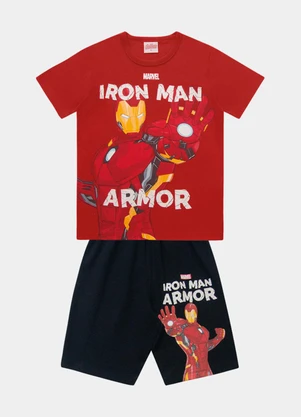 Fakini Kids - Cj.Camiseta/Bermuda Avengers Vermelho - FAKINI KIDS