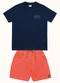 Fakini Kids - Cj.Camiseta/Bermuda Preto - variação: Azul