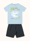 Fakini Kids - Cj.Camiseta/Bermuda Bege - variação: Azul