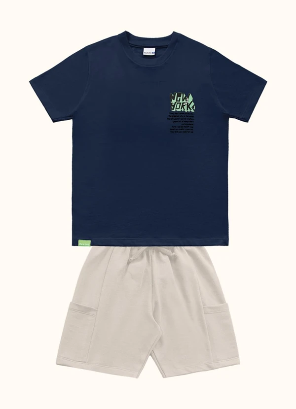 Fakini Kids - Cj.Camiseta/Bermuda Azul 1