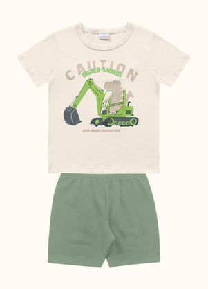 Fakini Kids - Cj.Camiseta/Bermuda Bege - FAKINI KIDS