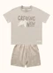 Fakini Kids - Cj.Camiseta/Bermuda Bege - variação: Cinza