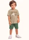 Fakini Kids - Cj.Camiseta/Bermuda Bege - variação: Verde