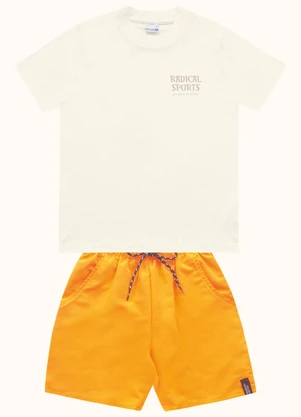 Fakini Kids - Cj.Camiseta/Bermuda Bege - FAKINI KIDS