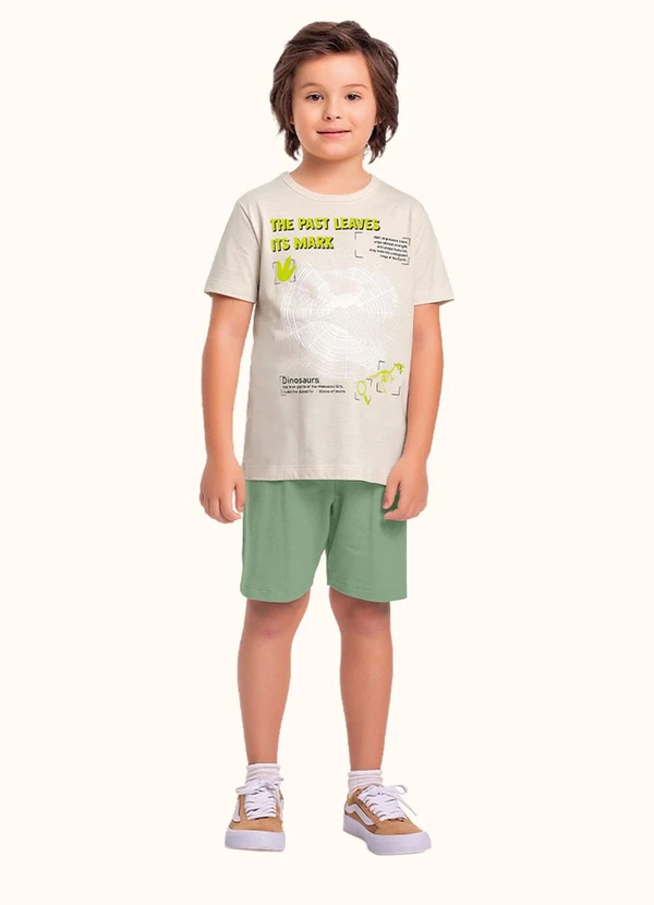 Fakini Kids - Cj.Camiseta/Bermuda Bege