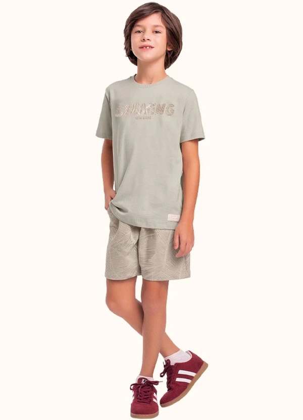 Fakini Kids - Cj.Camiseta/Bermuda Bege