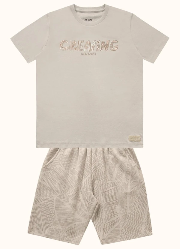 Fakini Kids - Cj.Camiseta/Bermuda Bege 3