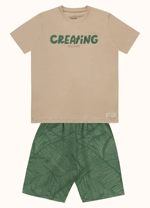 Fakini Kids - Cj.Camiseta/Bermuda Bege - FAKINI KIDS