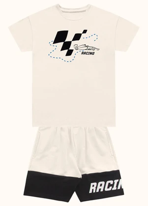 Fakini Kids - Cj.Camiseta/Bermuda Bege - FAKINI KIDS