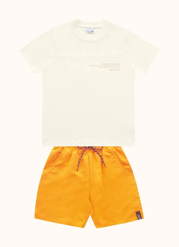 Fakini Kids - Cj.Camiseta/Bermuda Bege 3